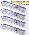 3Cc Lab Syringes With 25 Gauge 5/8 Inch Needle Sterile Individually Sealed Packs For Fluid Dispensing, 50 pack