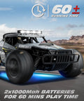 Beast 2WD RC Monster Truck With 2.4Ghz Remote Over 20 KMH Speed Dual LED Headlights on asphalt track with rugged tires