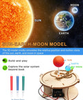 Sun-Earth-Moon model from the 5 In 1 STEM Kit For Kids Ages 8 12 13 Hands On Wooden Building Toys With 3D Puzzles Circuit Experiments Elevator Telegraph Newton Cradle Hydraulic Excavator Sun Earth Moon Model Awesome Gift For Boys And Girls.