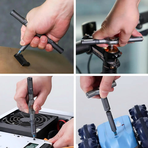 Using 24 In 1 Magnetic Screwdriver Set For DIY Pros And Weekend Warriors Mini Ratchet Tool Kit on electronics and bicycle