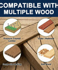 Exterior Deck Screws Set, Eight By One And Five Eighth Inch, compatible with pressure-treated lumber, cedar, composite, softwood.