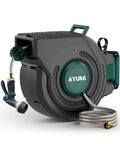 Retractable Garden Hose Reel 100 Feet One Half Inch With Pro Metal Shaft Tough As Nails Heavy Duty Automatic Rewind