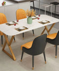 Heavy Duty Steel Table Legs For Coffee Tables And Home Desks Built Tough With Matte Black Powder Coating Industrial Square Tube Frame Straight Up Easy Setup Pack Of Two with stylish marble top table and modern chairs.