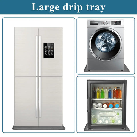 24 By 24 By 0.8 Inch Refrigerator Floor Protector Under Washer And Dryer Mat Silicone Spill Guard With Raised Edges Laundry Room Leak Shield for washing machines and refrigerators