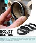 Four Pack Car Wheel Hub Center Rings 73.1 By 60.1 Reduction Adapter shown reducing wheel hub gap for smooth driving.