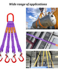 Beefy Four Leg Bridle Web Sling With Polyester Straps And Quick Release Buckle Plus Wide Mouth Hooks G80 Alloy Steel Engine Lift