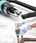 Air Powered Spot Weld Drill For Auto Body Sheet Metal Repair Pro Grade, 1800 RPM Welder With Four Bit Set, close-up and use view