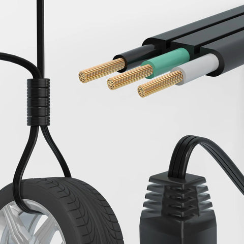 Three Prong 16 Foot Twin Extension Cord With Six Outlets Slim Design For Space Saving Cable Management Behind Sofas TVs Beds And Desks Black