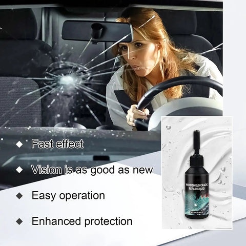 Windshield Pro Chip Repair Kit With Nano Glass Resin For Chips And Cracks Upgraded 2026 shown on car windshield with crack