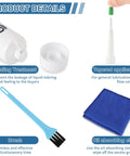 Multi Purpose Drawer Slide Lubricant And Grease For Cabinets Hinges Tracks Bearings Gears And Garage Doors With Cleaning Cloth Applicator And Brush shown with components and descriptions