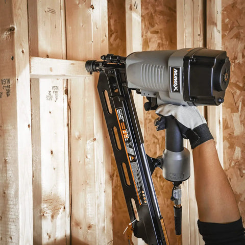 Workhorse Pneumatic Framing Nailer 21 Degree 3-1/2 In For Framing Subfloors Roof Decking Pallets And Shipping Crates Assembly With Plastic Collated Full Round Head Nails 2 To 3-1/2 In