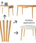 24 Inch Solid European Beech Wood Table Legs Set Of 4 For Desks And Coffee Tables With Angled Mounting Plates Mid Century Modern Style