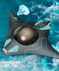Remote Control Boat With Underwater Camera FPV Real Time View Waterproof RC Boat on water, showing double motor design