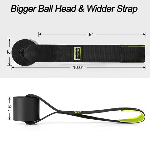 Bigger Ball Head & Wider Strap measurement of Badass Heavy Duty Padded Door Anchor For Resistance Bands And Suspension Training.