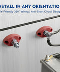 Heavy Duty Single Post Bus Bar Power Distribution Block For 12V 48V DC Systems 200 Amp Rating Featuring Pure Copper Conductors And Stainless Hardware Badass Upgrade For Marine Auto Boat Truck Or RV Wiring Setups Red installed on a panel for secure wiring.