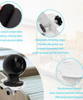 Universal Bed Fan Holder With Solid Grip Clamps Adjustable Bracket, features Velcro, adjustable clamping, and durable design for dorm use.