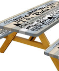 Outdoor 3 Piece Picnic Table Cover Set With Bench Covers For 6ft Tables Waterproof Windproof Elastic Edges Wrinkle Free