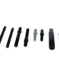 Heavy Duty Automotive Pulley Puller And Installer Kit Made From Durable Carbon Steel includes multiple bolts and adapters.