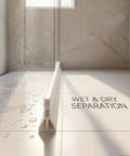 3 Inch Tall Collapsible Shower Threshold Dam, 39 Inch Long Water Splash Guard Barrier For Bathrooms, preventing water overflow