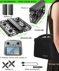 Pocket Size Drone With Optical Flow Positioning Foldable Design And 720P HD Camera Dual Batteries Black layout with accessories