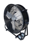 24 Inch High Velocity Industrial Floor Fan Heavy Duty Portable Air Circulator With 3 Speed Adjustable Tilt and Slick Wheels