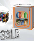 Two Tier Filament Storage Rack With Trans Cover And LED Light Strips Holds Up To 24 Rolls For 3D Printing At Home Or Studio