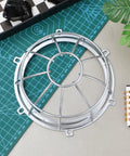 Heavy Duty Metal Detector Guard Cover And Fire Alarm Protector With Tool Less Quick Mount, measuring 6.18" x 6.18" x 2.71" in steel.