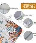 Product features of Fall Thanksgiving Dish Drying Mat Set 2 Pack Must Have With Pumpkin And Autumn Leaves Wood Grain Design