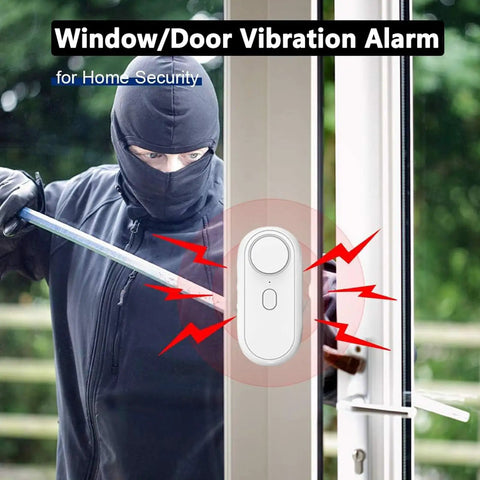 Glass Break Alarm Sensor 65-120 dB Range With Adjustable Sensitivity, Vibration Detector For Home Security Doors, No Brainer Install Anti Theft Alarm System, Real Time Alerts, Reduces False Alarms, Perfect For Windows And Doors on a window frame