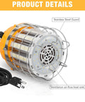 LED Temporary Work Light 100W With 12000 Lumens And 5000K Daylight Stainless Steel Guard Portable Hanging Work Lamp