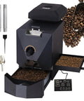 Roll With This Dope Electric Coffee Bean Roaster Bringing You 500g Capacity Smokeless Operation And A Glass Viewing Window For Effortless Home Roasting Vibes with beans and controls.