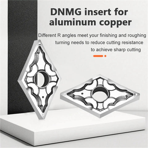 Carbide Inserts For External Turning Tool Set Built Tough For Aluminum And Copper, CNC Lathe Ready, DNMG150404 DNMG150408, H01 HA, Precision Metalworking Tools, DNMG inserts