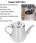 Slick Stainless Steel Teapot With Fine Mesh Strainer 500ML Capacity Stovetop Tea Kettle heavy duty build with ergonomic handle.