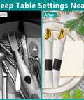Before and after using Self Adhesive Napkin Bands One Point Five By Four Point Twenty Five Inches Black Box Of Two Thousand Napkin Rings