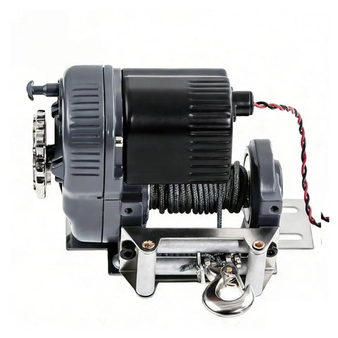 Upgrade Your Hyper Go And Mjx H8H Maker Mk07 Rc Crawler With This Sick Metal Electric Remote Control Winch close-up view.