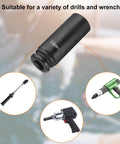 Beefy Deep Impact Socket 3/8 Inch Square Drive, 16mm 6 Point, 65mm Long Flip Socket, CR-MO Steel, shown with compatible tools