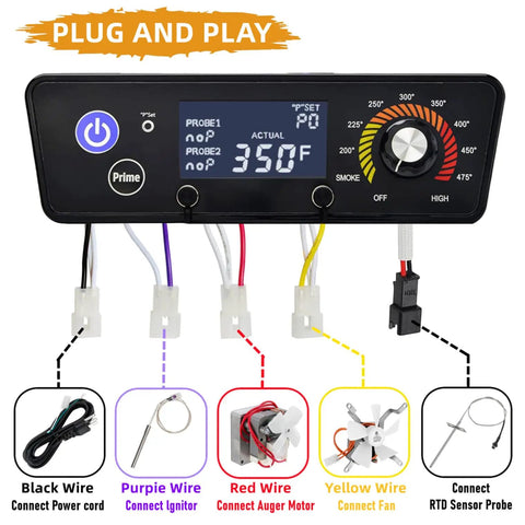 Upgraded Digital With LCD Display Control Board Replacement For Pit Boss Pellet Grills Smokers Austin XL Tailgater Classic