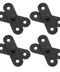 Set of four black stainless hinges for heavy duty doors and windows, featuring sleek concealed design and smooth operation.
