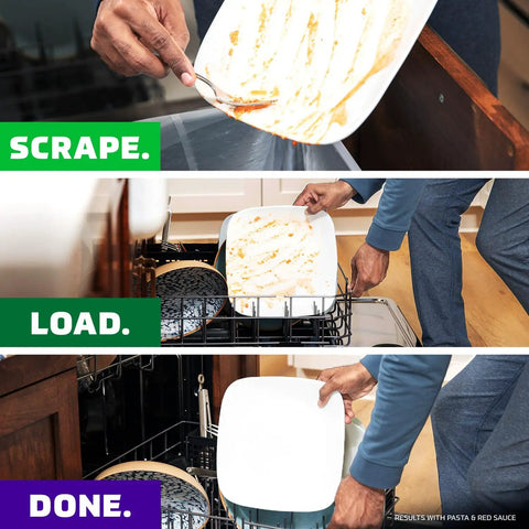 ActionPacs Dishwasher Pods With Fresh Scent Go To Grease Fighting Formula For Sparkling Dishes 62 count process: scrape, load, done