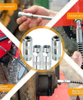 Four chrome Milwaukee grease gun coupler tips (4-pack) for M18/M12 cordless grease guns