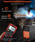 Pro Spec 50 Amp Plasma Cutter With Non-Touch Pilot Arc Torch, Dual Voltage 110V And 220V IGBT Inverter, cutting metal with sparks.
