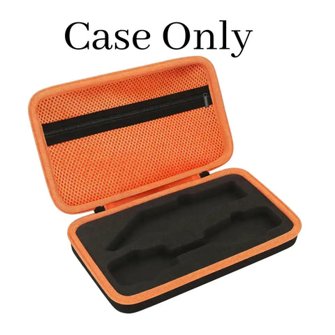 Open view of Rugged Hard Case Organizer For Circuit Breaker Finders And GFCI Testers Kits showing foam insert and mesh pocket.