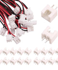 Premium XH2.54 2 Pin Male Female Wire Connector Kit featuring tinned copper jumpers and white connectors for easy prototyping.