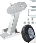 Heavy Duty Spare Tire Mount For Trailers, Nickel Plated Steel Carrier With High Mount Bracket, installation hardware