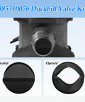 Close-up of 4 Pack 1.5 Inch Duckbill Valve Kit Replacement For Sealand Vacuum Generators T12 T14 SW12 SW14 VG2 VG3 and S Series Pumps