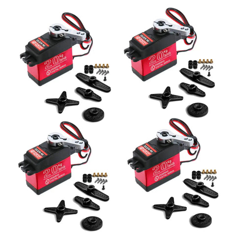 4 Pack 20Kg Digital RC Servo DS3218 Full Metal Gear Waterproof High Torque Beefy Servo with accessories