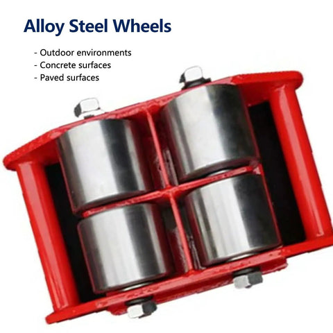 Heavy Duty Machinery Moving Dolly With Steel Wheels For Industrial Equipment, 360 Degree Rotating Turntable, detail view