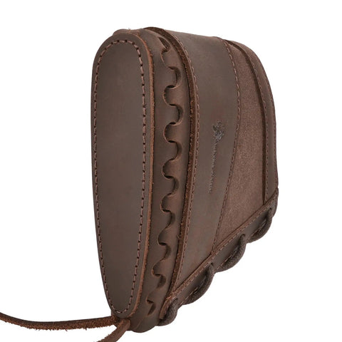 Beefy Leather Slip On Recoil Pad For Rifles And Shotguns Non Slip Buttstock Extension With Neoprene Cushions, side view