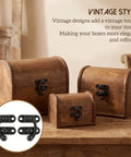 Vintage Black Zinc Alloy Hasp And Staple Latch Set 4 Pcs Antique Retro Swing Arm Padlock Hook For Cabinet Jewelry Box Wood Door Securing Shiny Matte Finish Home Decor Upgrade on wooden boxes