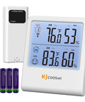 Wireless Indoor Outdoor Thermometer Hygrometer With Outdoor Sensor, no-fuss setup, digital temperature and humidity monitor with backlit LCD.